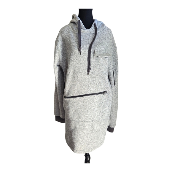 Cabin Fever Gray Women's Oversized Hoodie With Zippered Pockets Size XL - Picture 1 of 8